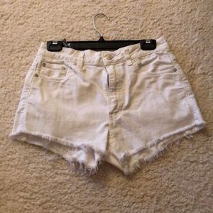 White jean shorts